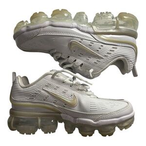 White and Gold Athletic Sneakers